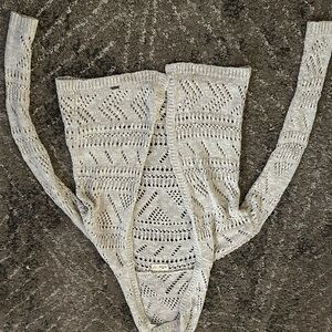 Hollister Cream Open-Knit Cardigan Sweater
